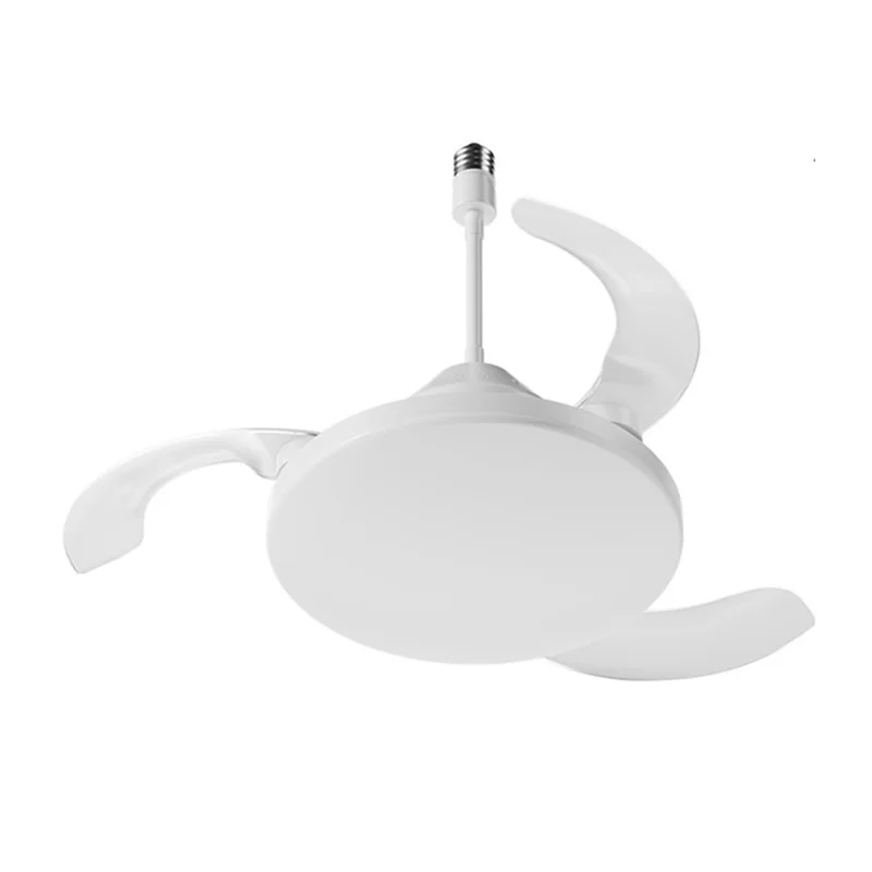 E27 Big Extended Head Fan Light Remote Control 3 Speeds Adjustable Invisible Ceiling Fan Light