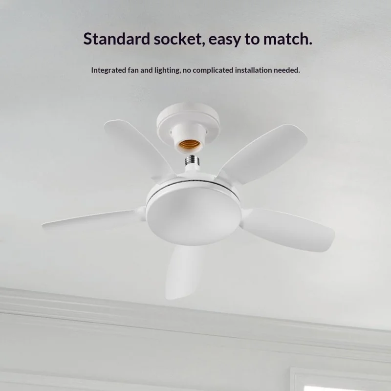 E27 32 inch Large Airflow Ceiling Fan Light Remote Control Fan Lamp 3 Level Dimming for Dining Room Bedroom