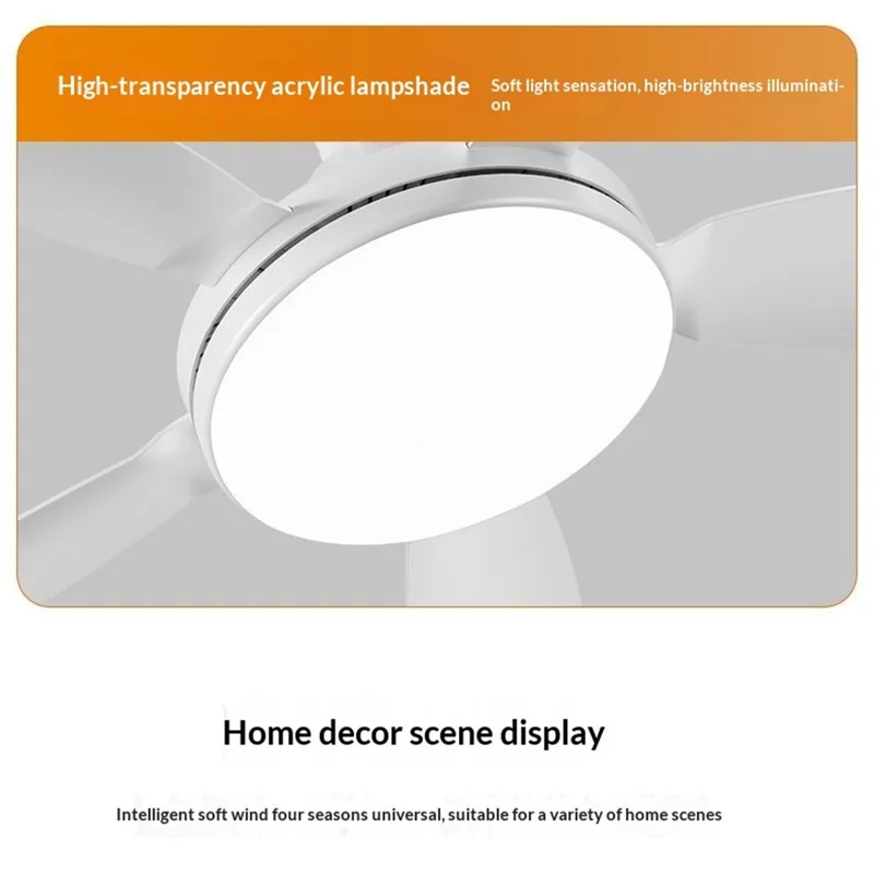 E27 32 inch Large Airflow Ceiling Fan Light Remote Control Fan Lamp 3 Level Dimming for Dining Room Bedroom