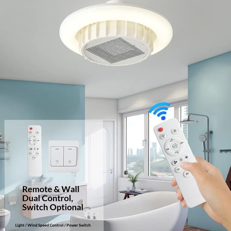 Bathroom LED Large Heating Fan Light Remote  /  Switch Control PTC Ceramic Heater Lamp for Home Bedroom Remote Control