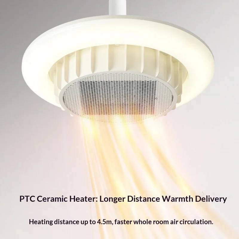 Bathroom LED Large Heating Fan Light Remote  /  Switch Control PTC Ceramic Heater Lamp for Home Bedroom Remote Control