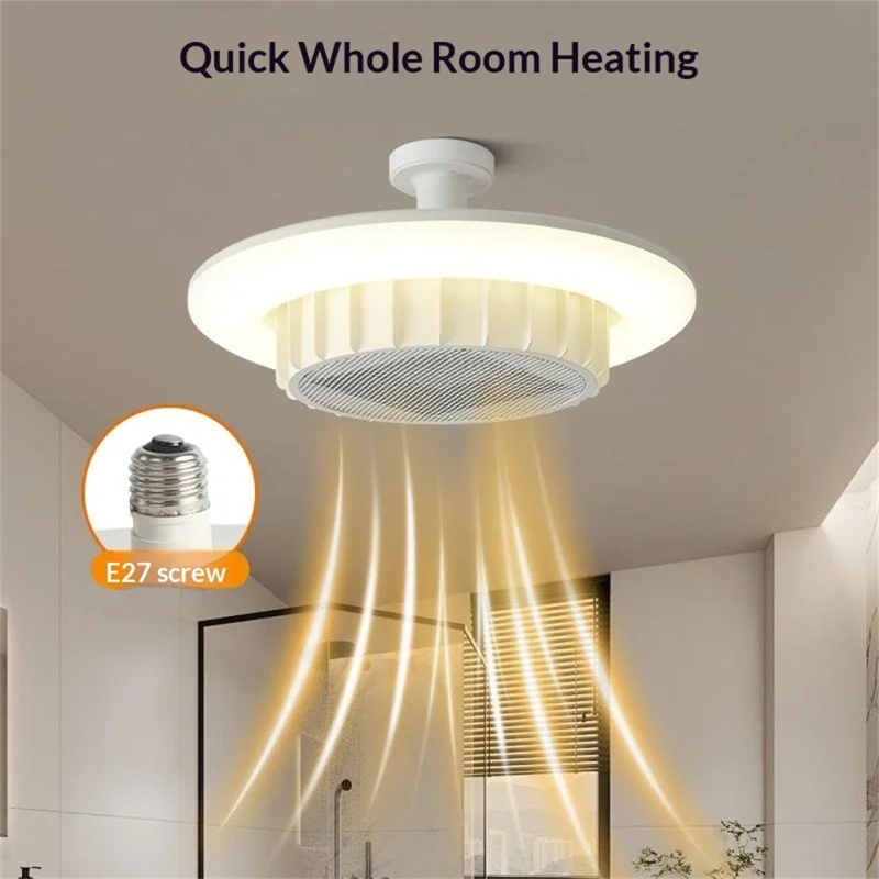 Bathroom LED Large Heating Fan Light Remote  /  Switch Control PTC Ceramic Heater Lamp for Home Bedroom Remote Control