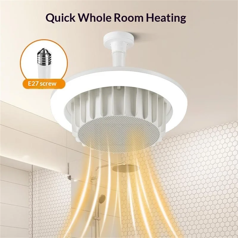 Electric Heating Fan Lamp PTC Ceramic Bathroom Heater Quick Heating Warmer with Remote and Switch Control