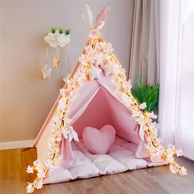 1.8m 100-LED Cherry Blossom Branch String Light USB Powered 8 Modes Flexible DIY Indoor Ambiance Lamp - Pink