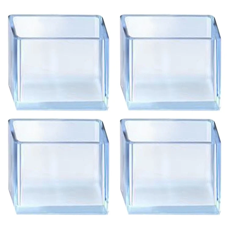 4Pcs / Set 35*35mm Quadrado Anti-arranhões Capa da Cadeira Pés de Borracha Protector Transparente Dust Cover Sistema de Nivelamento de Móveis de Pés