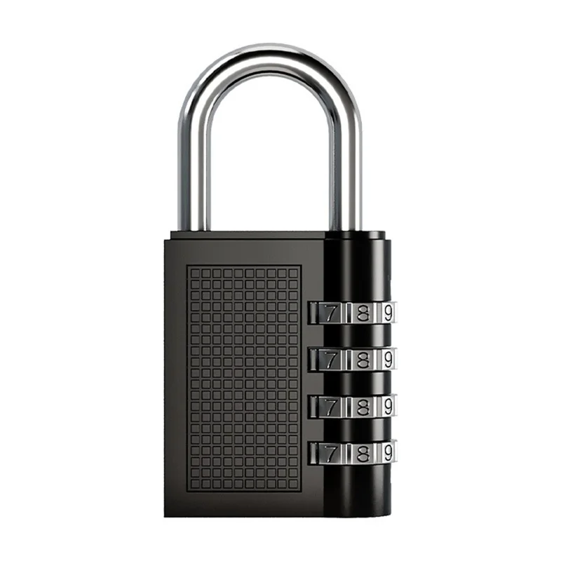 HB04 Large Zinc Alloy 4-Digit Combination Padlock Waterproof Anti-Theft Lock for Dormitory Luggage Gym - Black