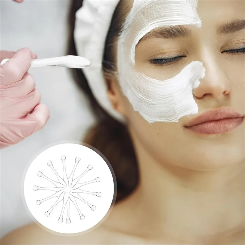Conjunto de 5 Espátulas Cosméticas para Creme de Olhos, Espátula de Plástico para Cuidados com a Pele, 8 x 1,5 cm