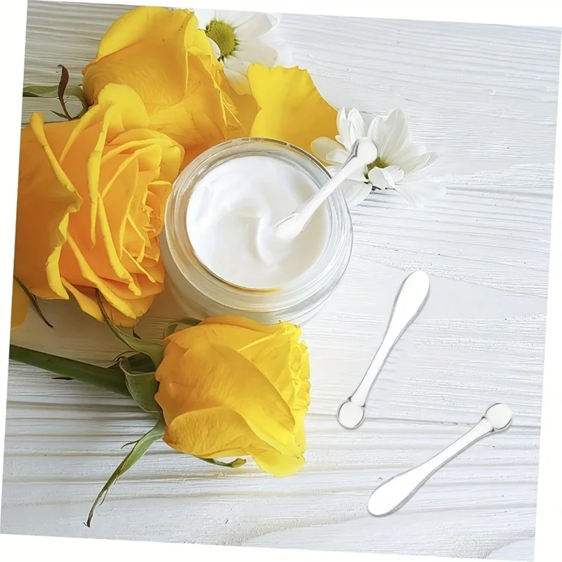 Conjunto de 5 Espátulas Cosméticas para Creme de Olhos, Espátula de Plástico para Cuidados com a Pele, 8 x 1,5 cm