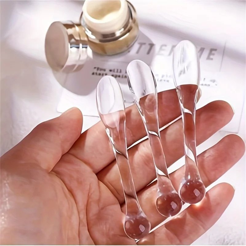 Conjunto de 5 Espátulas Cosméticas para Creme de Olhos, Espátula de Plástico para Cuidados com a Pele, 8 x 1,5 cm