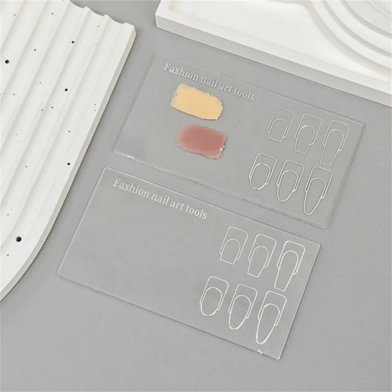 Paleta de Treino para Arte em Unhas, Prática Reutilizável, Placa Transparente para Desenho de Flores em Manicure - Prata