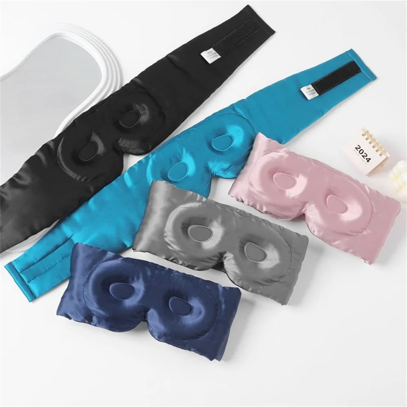 Mulberry Silk Sleep Mask 3D Contoured Eye Cover for Sleeping Large Size Light Blocking Eyeshade - Bean Pink