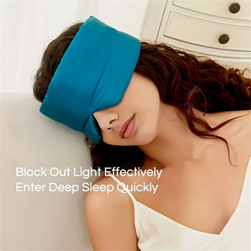 Mulberry Silk Sleep Mask 3D Contoured Eye Cover for Sleeping Large Size Light Blocking Eyeshade - Bean Pink