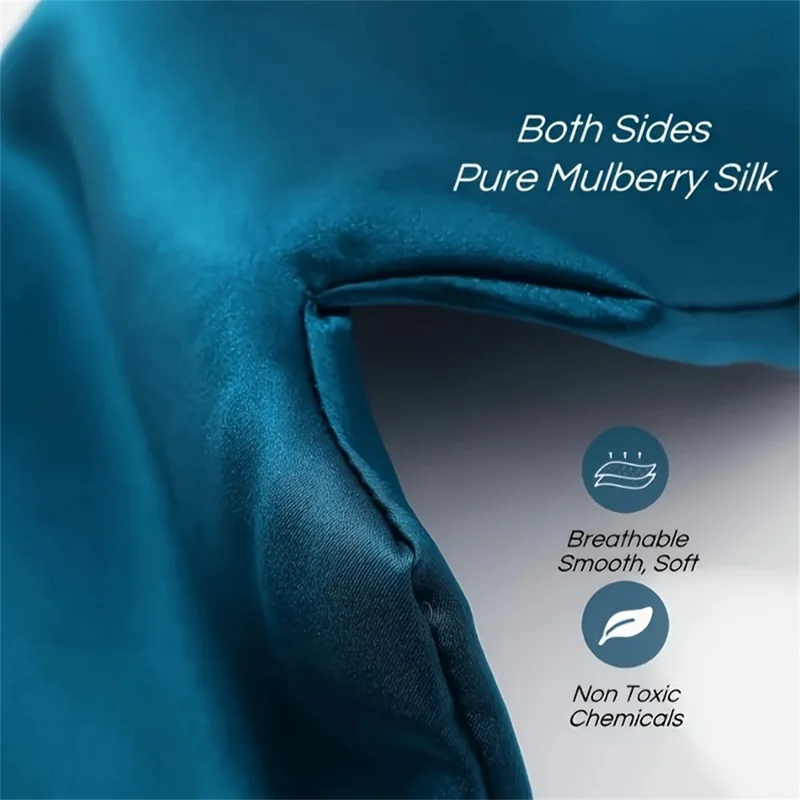 Mulberry Silk Sleep Mask 3D Contoured Eye Cover for Sleeping Large Size Light Blocking Eyeshade - Bean Pink