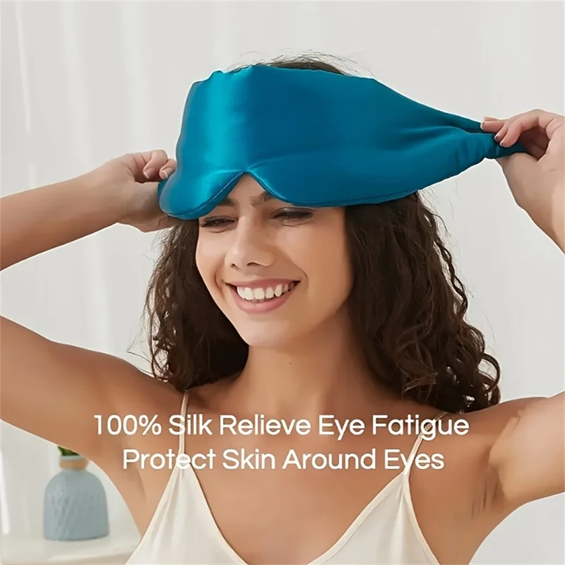 Mulberry Silk Sleep Mask 3D Contoured Eye Cover for Sleeping Large Size Light Blocking Eyeshade - Bean Pink