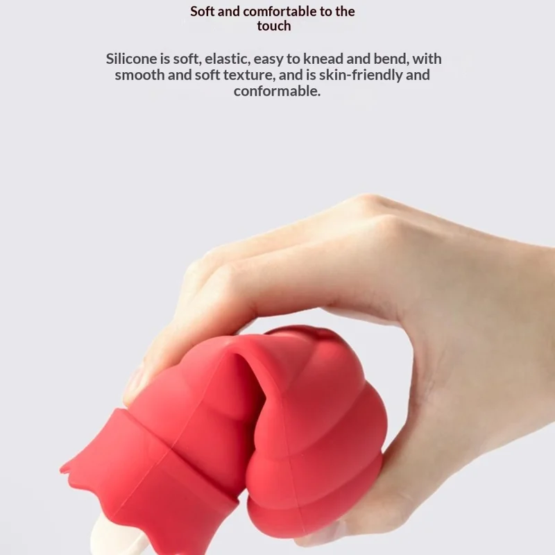 JORDAN&JUDY Size L 620ml Leak Proof Silicone Hot Water Bottle Anti Scalding Hand Warmer with Knitted Cover - Red