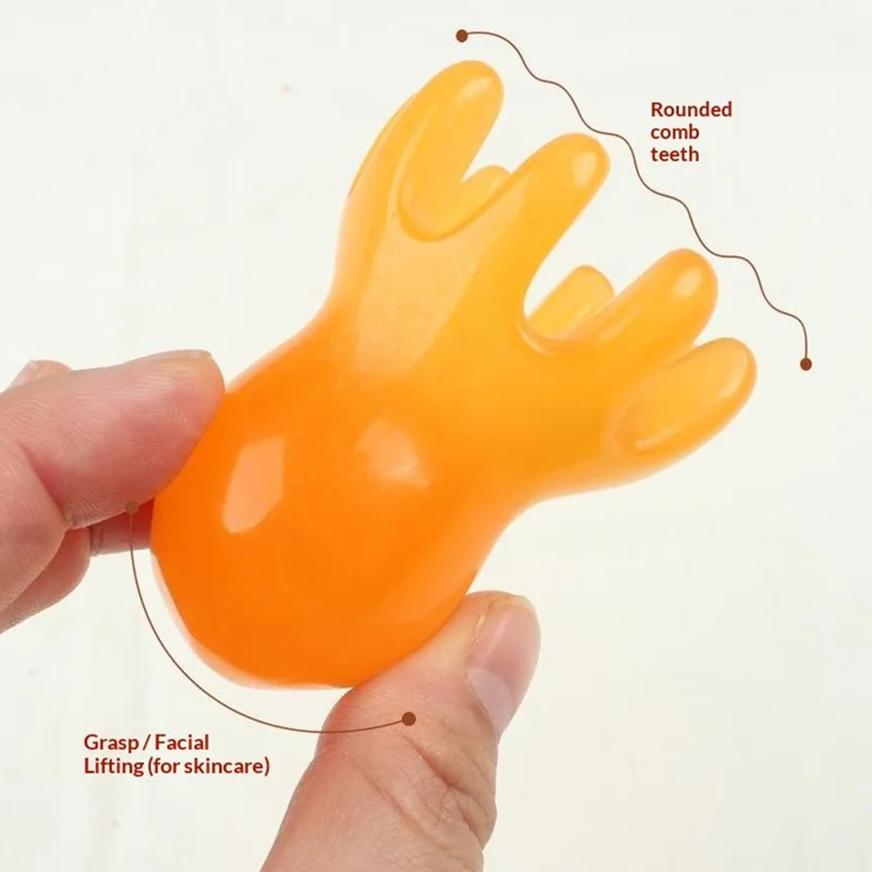 Oksehoved til hovedmassage med blækspruttedesign, terapikam for meridianer til stresslindring - Pink