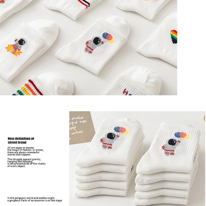 Mid-Calf-Socken für Damen, Baumwollmix, atmungsaktiv, bequem, elastisch, für Herbst/Winter - Gelbes Herz