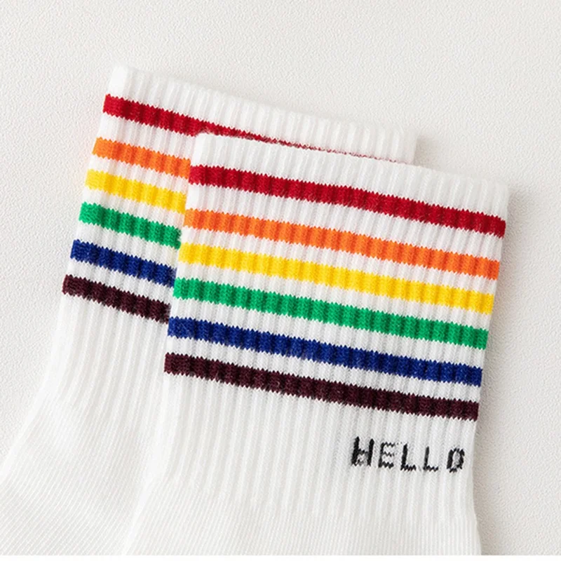 Mid-Calf-Socken für Damen, Baumwollmix, atmungsaktiv, bequem, elastisch, für Herbst/Winter - Gelbes Herz