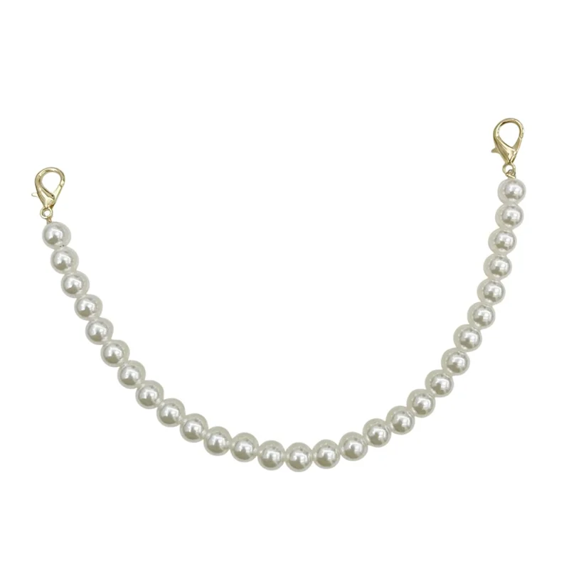 30cm Pearl Chain Accessory Versatile Decorative Pearl Chain Strap for Bags and Shoes - Gold