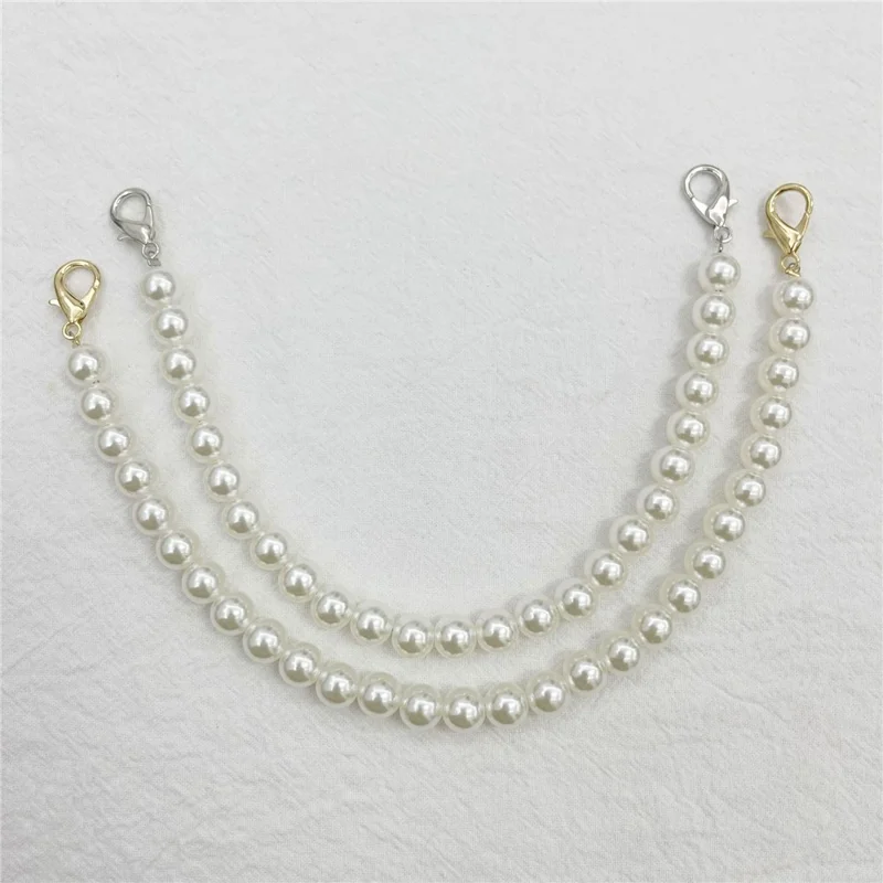 30cm Pearl Chain Accessory Versatile Decorative Pearl Chain Strap for Bags and Shoes - Gold