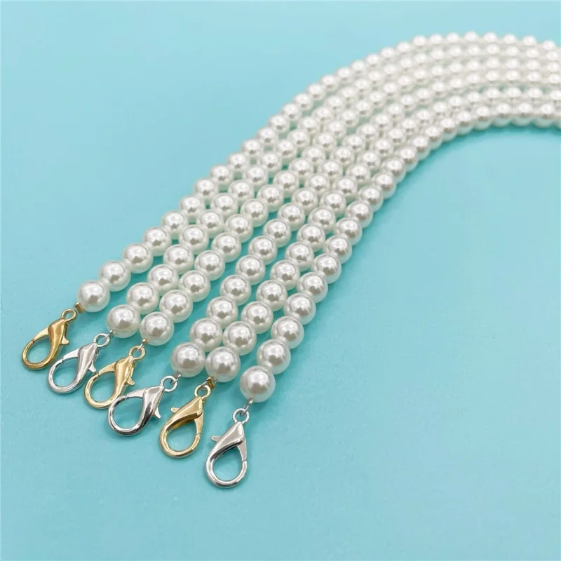 30cm Pearl Chain Accessory Versatile Decorative Pearl Chain Strap for Bags and Shoes - Gold