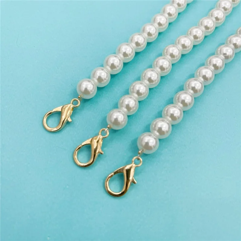 30cm Pearl Chain Accessory Versatile Decorative Pearl Chain Strap for Bags and Shoes - Gold
