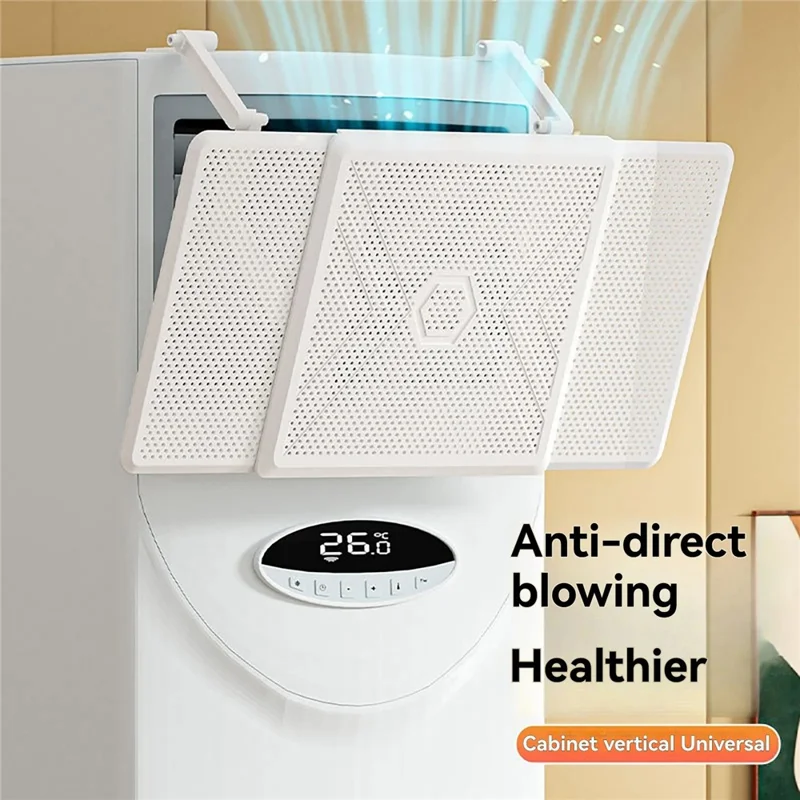 Desviador de Ar K-Style para Ar Condicionado de Gabinete Quadrado com Painel de Favos de Mel em PP e Haste Telescópica Vertical