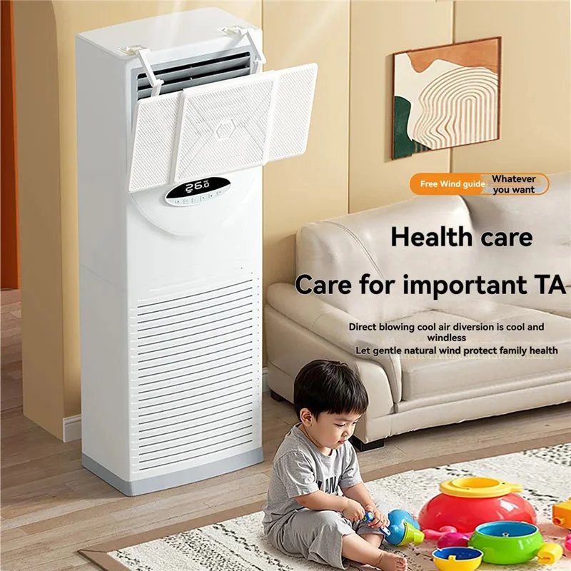 Desviador de Ar K-Style para Ar Condicionado de Gabinete Quadrado com Painel de Favos de Mel em PP e Haste Telescópica Vertical