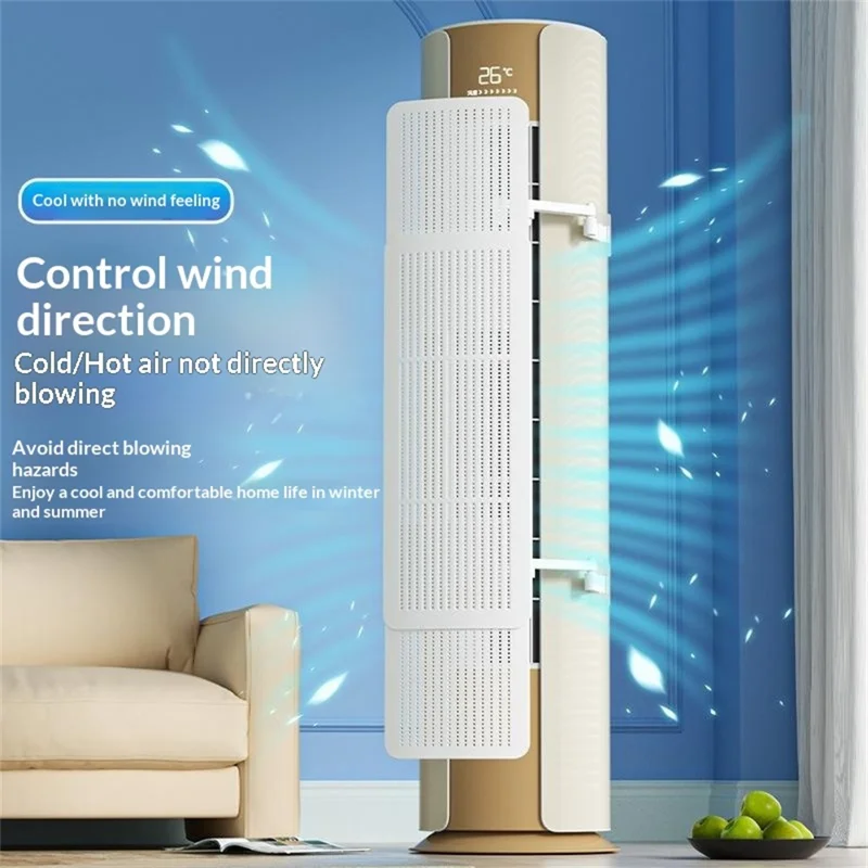 T-Type Standing Air Conditioner Wind Deflector 3 in 1 Extendable Anti-Direct-Blow Outlet Shield No-Installation