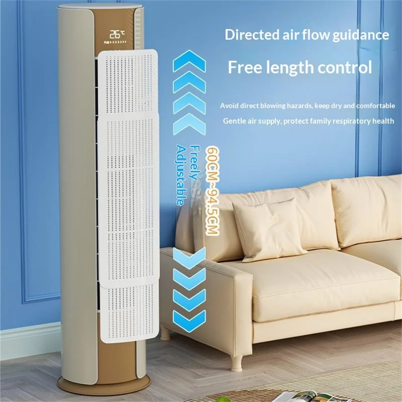 T-Type Standing Air Conditioner Wind Deflector 3 in 1 Extendable Anti-Direct-Blow Outlet Shield No-Installation