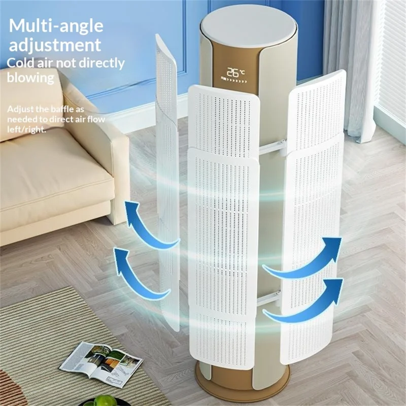T-Type Standing Air Conditioner Wind Deflector 3 in 1 Extendable Anti-Direct-Blow Outlet Shield No-Installation
