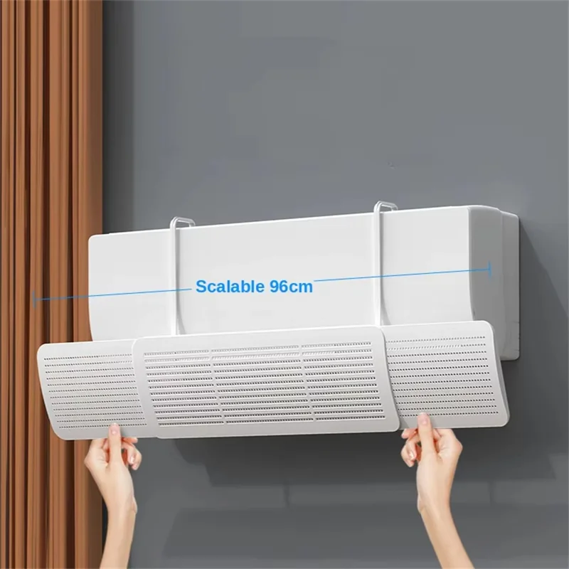 A-Type 3 in 1 Air Conditioner Wind Deflector Enlarged Thickened Telescopic Anti-Direct-Blow Airflow Shield No-Installation