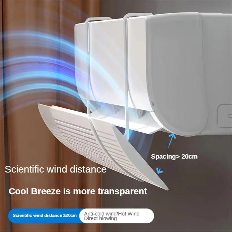 A-Type 3 in 1 Air Conditioner Wind Deflector Enlarged Thickened Telescopic Anti-Direct-Blow Airflow Shield No-Installation