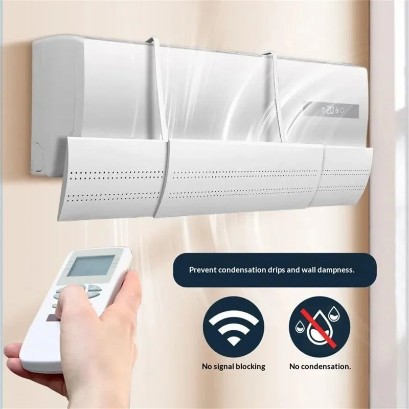 B-Type Air Conditioner Wind Deflector 3-in-1 Wall Mounted AC Vent Shield No Direct Airflow Extendable