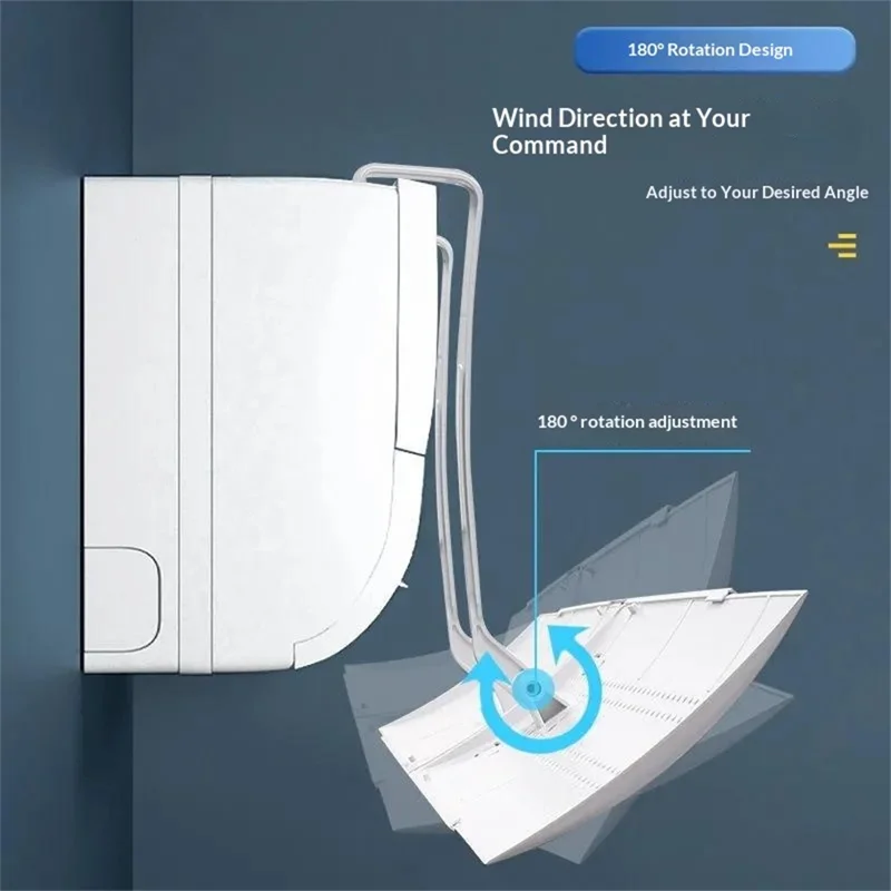 B-Type Air Conditioner Wind Deflector 3-in-1 Wall Mounted AC Vent Shield No Direct Airflow Extendable
