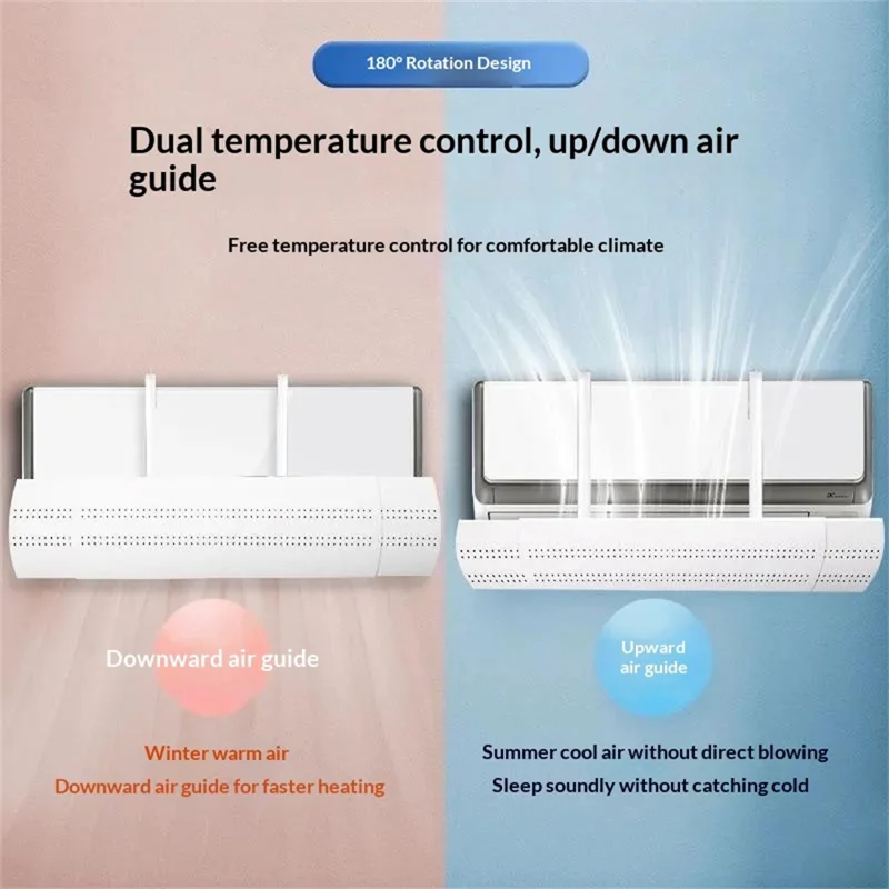 B-Type Air Conditioner Wind Deflector 3-in-1 Wall Mounted AC Vent Shield No Direct Airflow Extendable