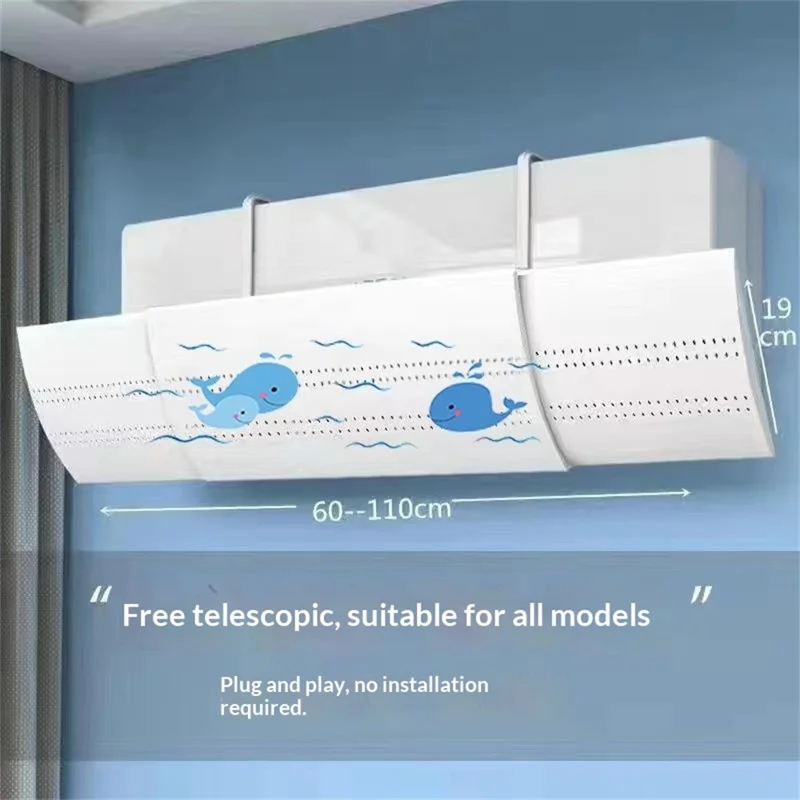 B-Type Air Conditioner Wind Deflector 3-in-1 Wall Mounted AC Vent Shield No Direct Airflow Extendable