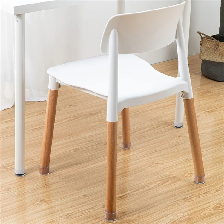 4Pcs / Set 22mm Round Furniture Leg Socks Table and Chair Feet Pad Caps Transparent Floor Protector Rubber Pad