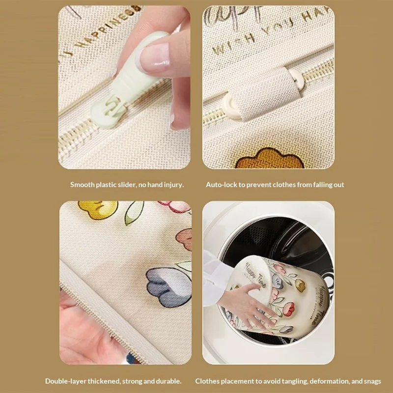 3Pcs Mesh Laundry Bags for Socks 25 x 30cm Washing Machine Wash Bags Protective Anti-Deformation Mesh Wash Bag