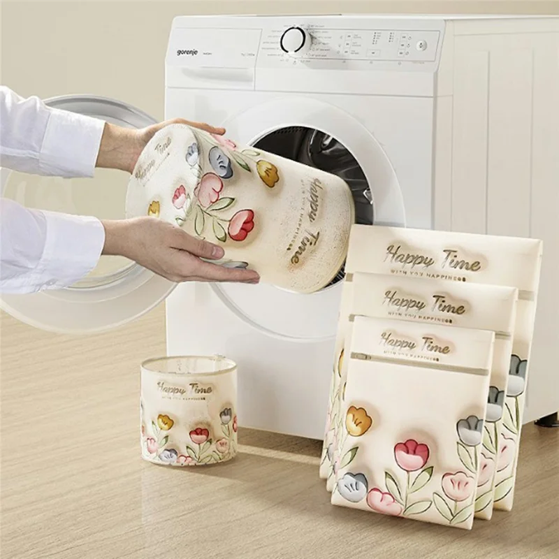 3Pcs Anti-Deformation Laundry Bags High-Density Mesh Protective Bags with Zipper for Coat Sweater Socks