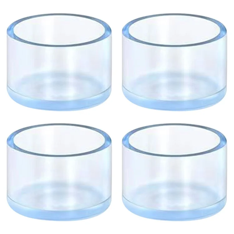 4Pcs / Conjunto de Pés de Móveis Redondos de 35 mm Protetores de Piso de Borracha Transparente Tampas de Perna de Cadeira