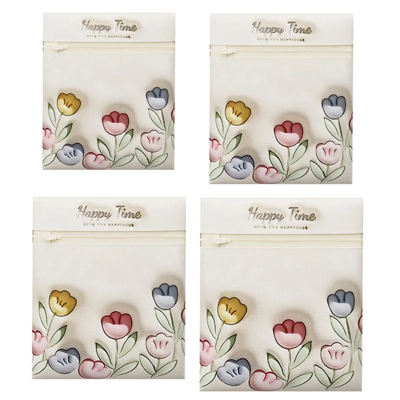 4Pcs Laundry Wash Bags Set for Coats / Sweaters / Shirts / Socks Mesh Washing Machine Bags Anti-Deformation