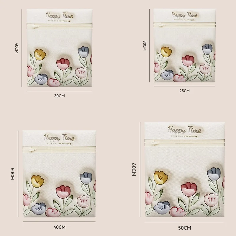 4Pcs Laundry Wash Bags Set for Coats / Sweaters / Shirts / Socks Mesh Washing Machine Bags Anti-Deformation