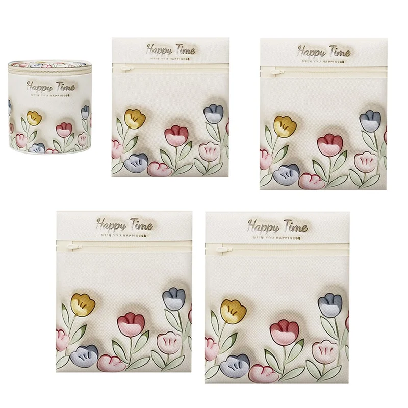 5Pcs Laundry Wash Bags Set for Underwear / Coats / Sweaters / Shirts / Socks Mesh Washing Machine Bags Anti-Deformation