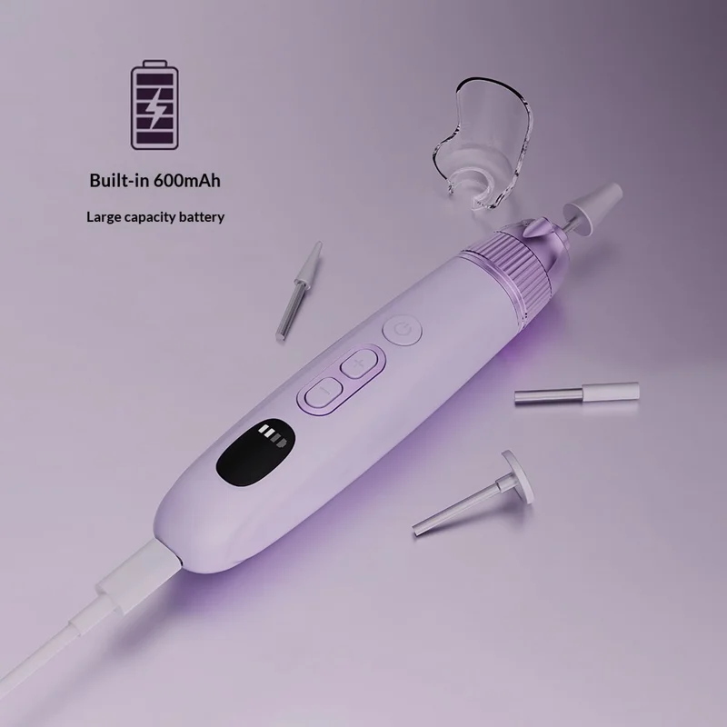 M15 Electric Nail File Pen 10 Speed Settings Nail Drill Machine with LCD Display for Professional / Home Use - Purple