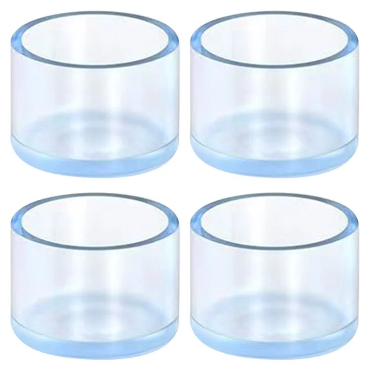 4 Peças / Conjunto Capa Protetora de Silicone Macia de 38 mm para Móveis Transparente Pés de Cadeira 