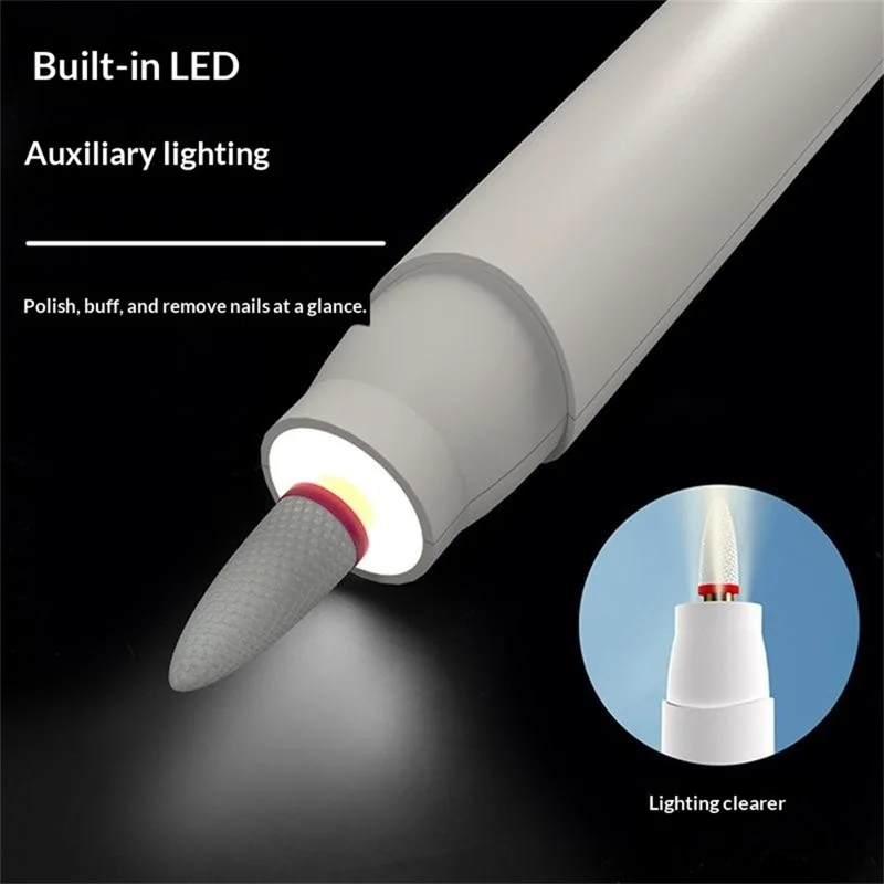 HX-10 LED Display Electric Nail Drill Machine 5 Speeds Professional Nail File Polish Buffer Cuticle Remover