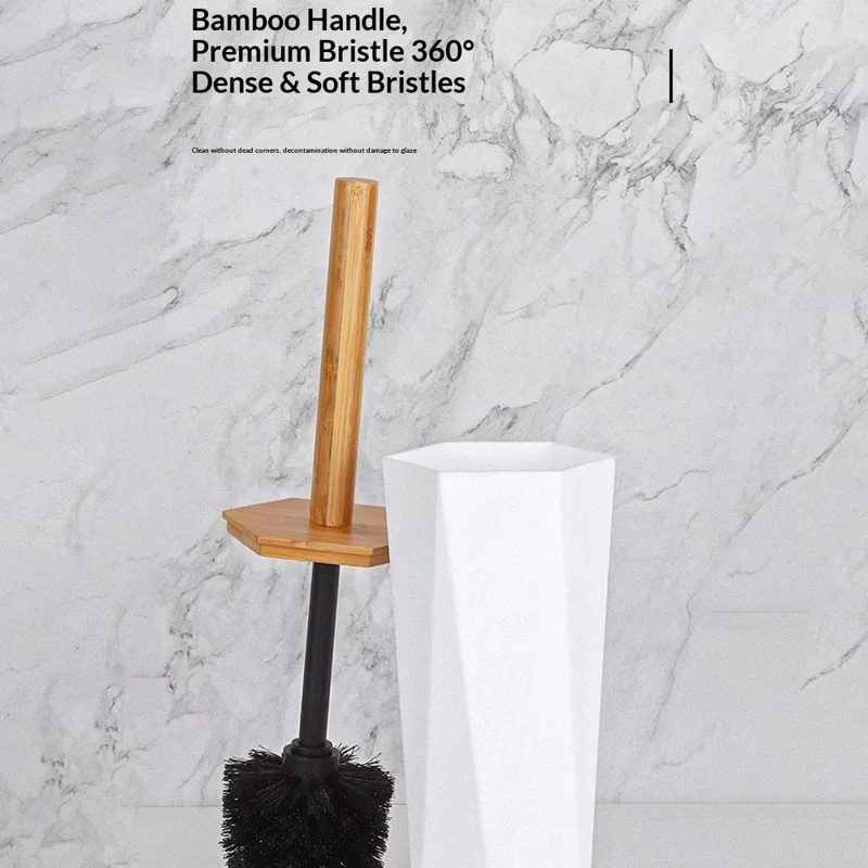 T227 Бамбук PP 8 предметов Набор аксессуаров для ванной с мусорным ведром, ершиком для унитаза, дозатором для лосьона, стаканом для полоскания рта, подставкой для зубных щеток, мыльницей, контейнером для ватных палочек, подносом - Белый