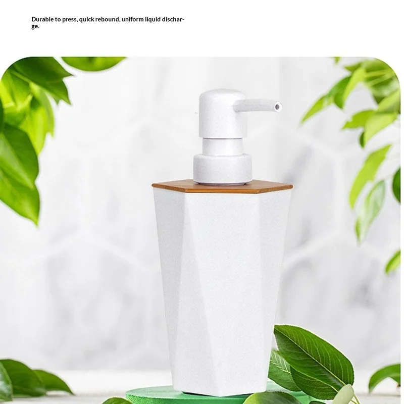 T227 Бамбук PP 8 предметов Набор аксессуаров для ванной с мусорным ведром, ершиком для унитаза, дозатором для лосьона, стаканом для полоскания рта, подставкой для зубных щеток, мыльницей, контейнером для ватных палочек, подносом - Белый