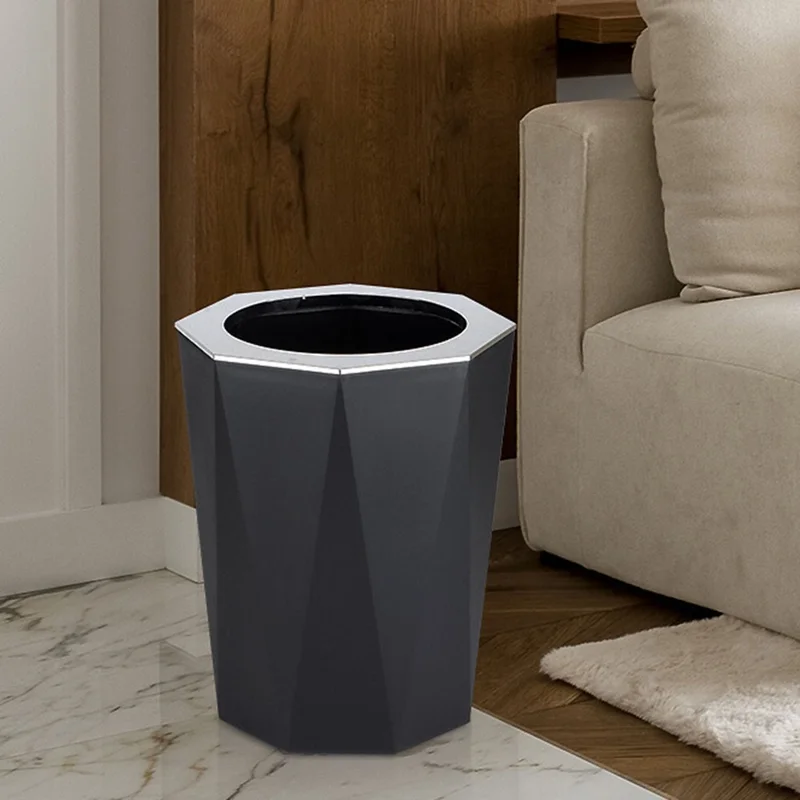 T228 Электролитический набор для ванной с мусорной корзиной, щеткой для унитаза, бутылочкой для лосьона, стаканом для ополаскивателя, держателем для зубных щеток, мыльницей, контейнером для ватных палочек, подносом - Черный